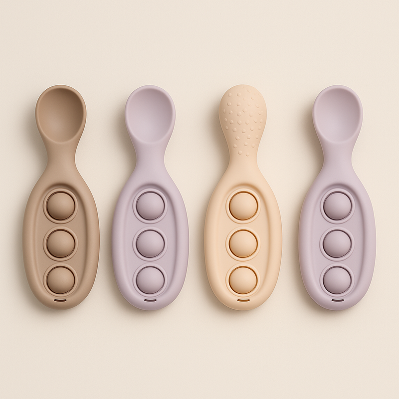 Silicone Fidget Button Spoon Set