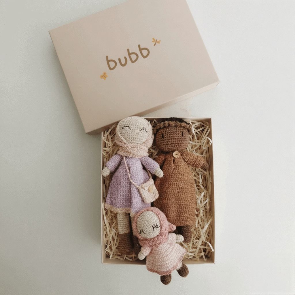 The Mini Mu'min Family-Handmade Crochet Dolls