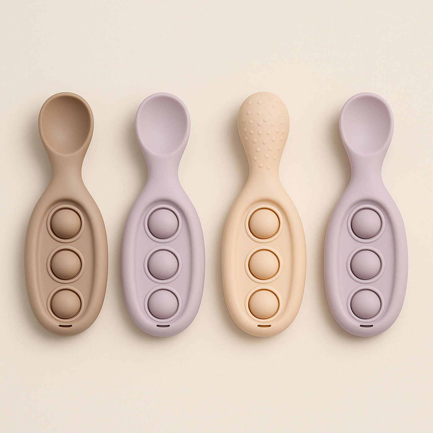 Silicone Fidget Button Spoon Set